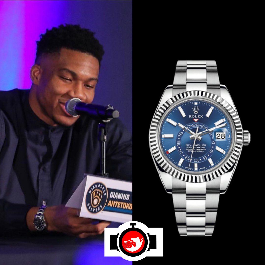 basketball player Giannis Antetokounmpo spotted wearing a Rolex 