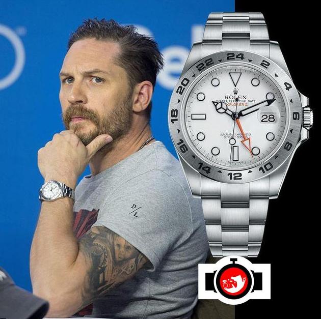 actor Tom Hardy spotted wearing a Rolex 216570