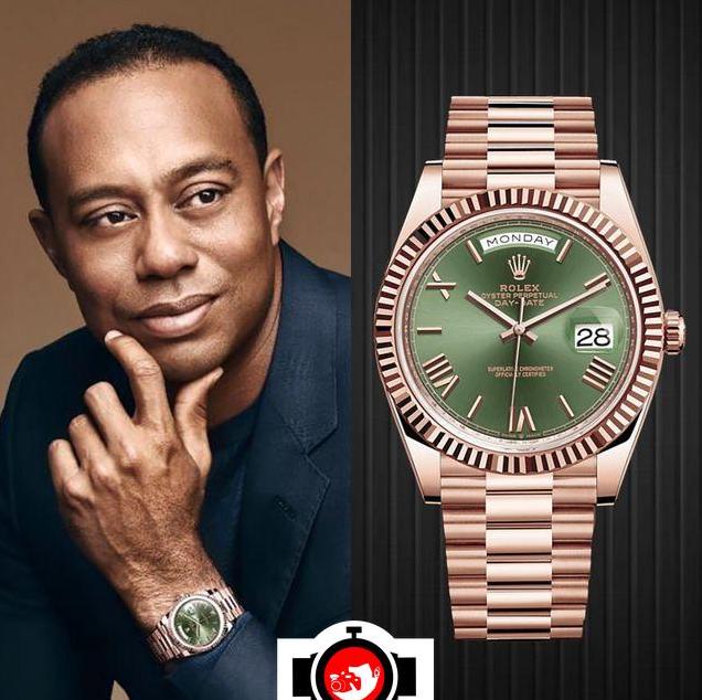 golfer Tiger Woods spotted wearing a Rolex 