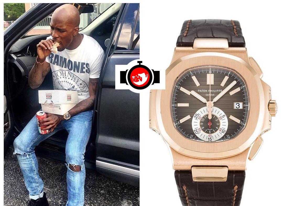 american football player Chad Johnson spotted wearing a Patek Philippe 5980R