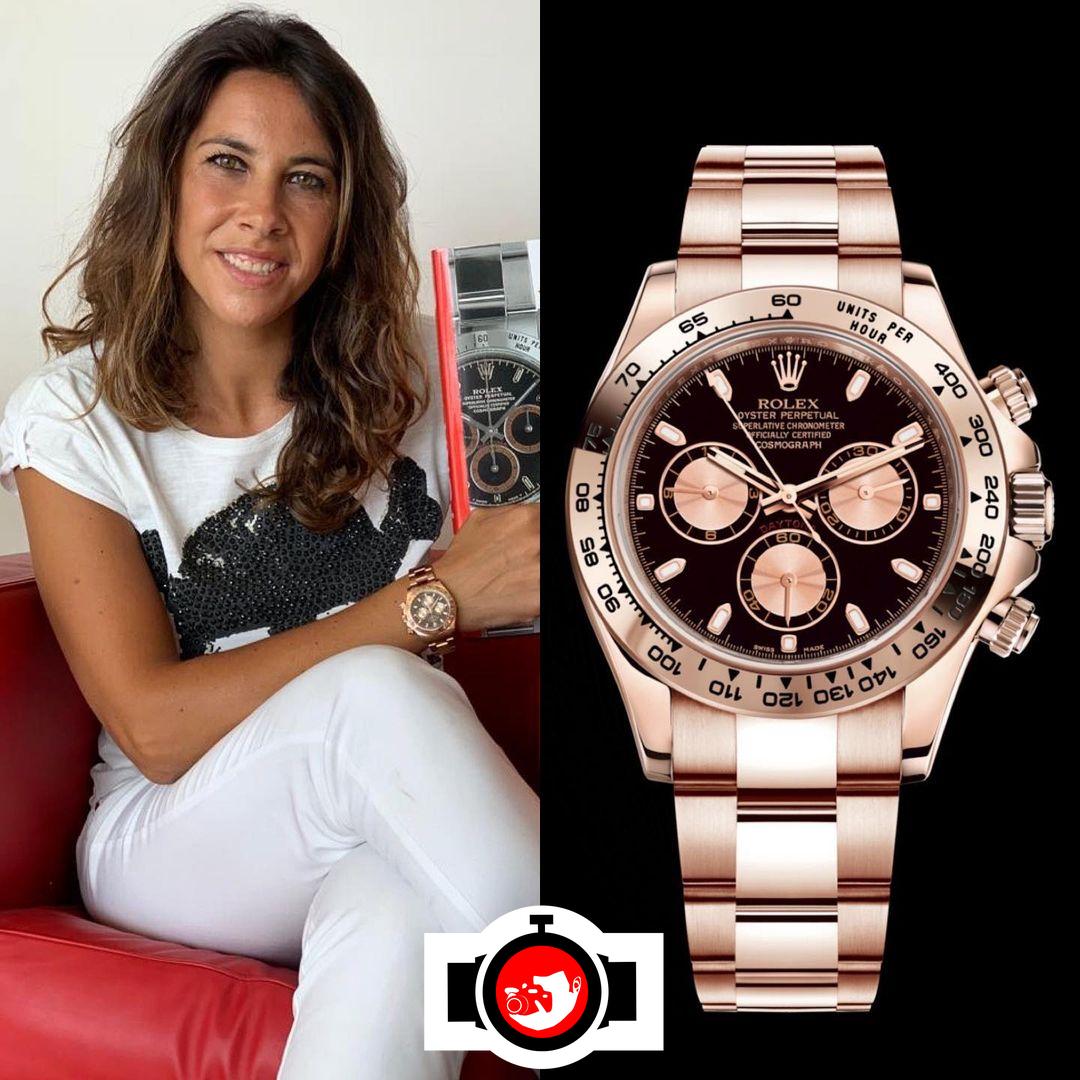 writer Giorgia Mondani spotted wearing a Rolex 116505
