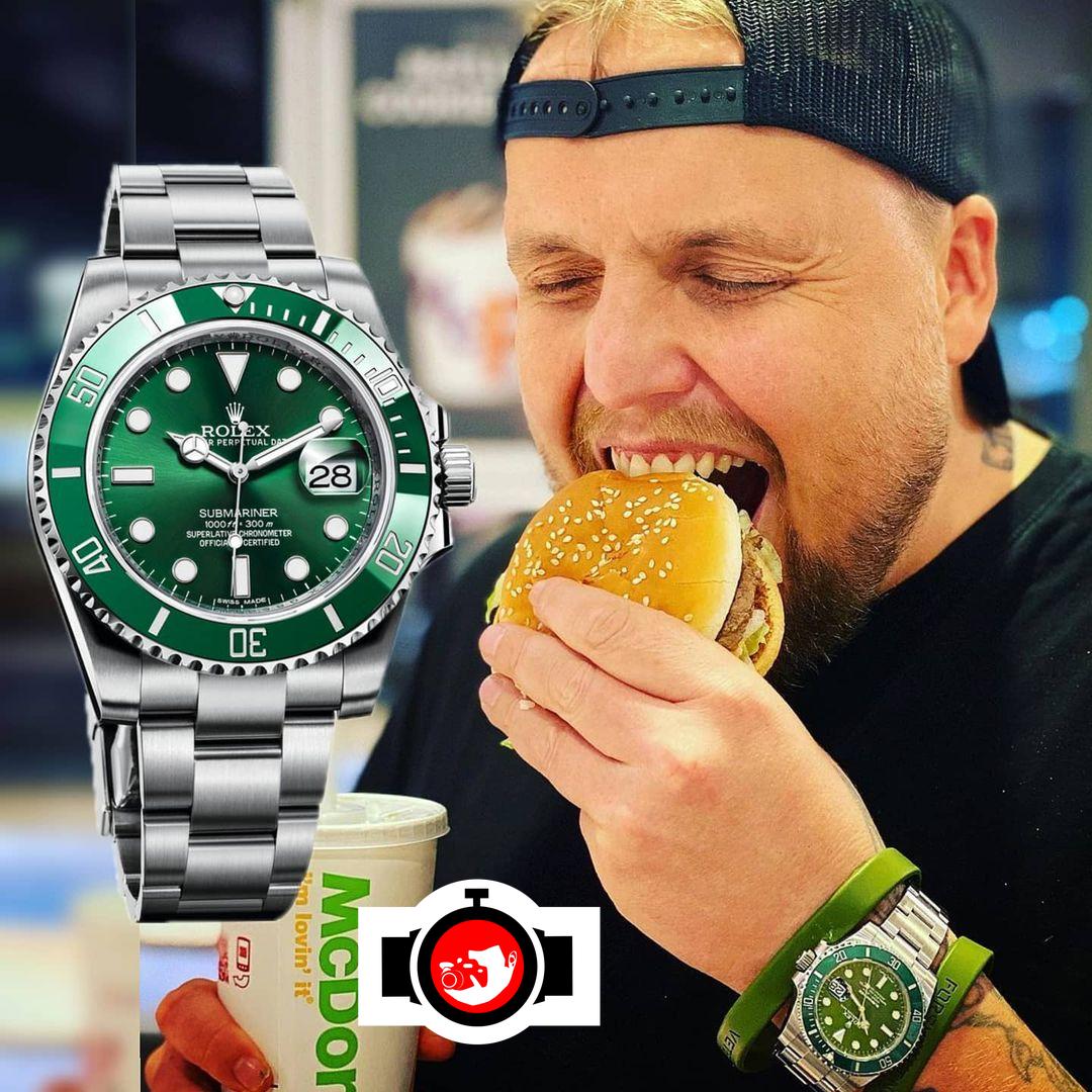musician Stian Staysman spotted wearing a Rolex 116610LV