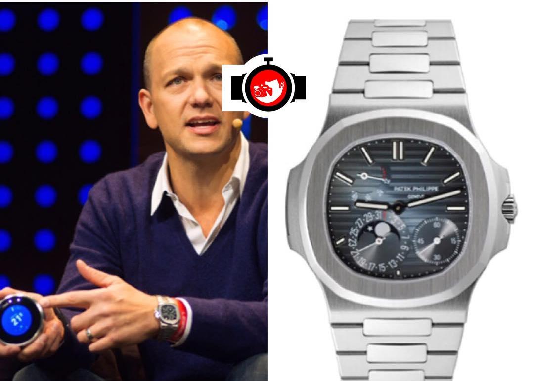 business man Tony Fadell spotted wearing a Patek Philippe 5712/1A
