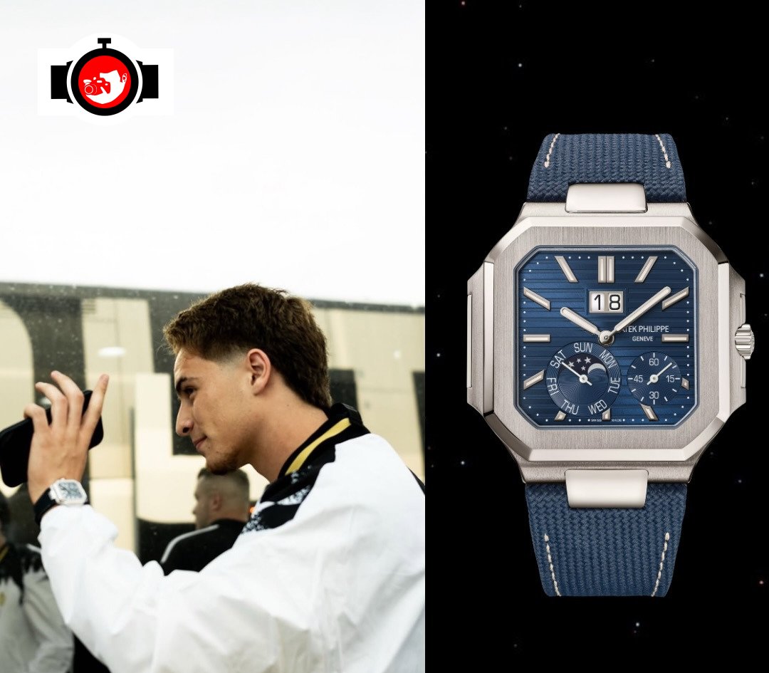 footballer Kenan Yıldız spotted wearing a Patek Philippe 5822P-001