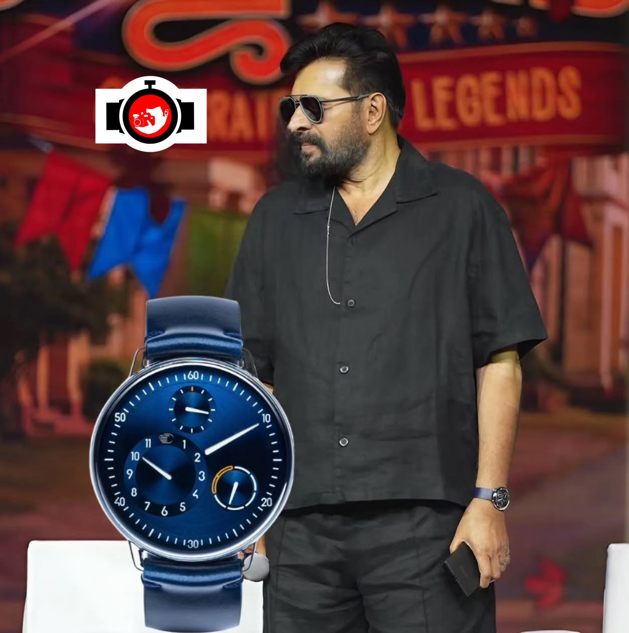 actor Mammootty spotted wearing a Ressence Type 1.3 Ronde N