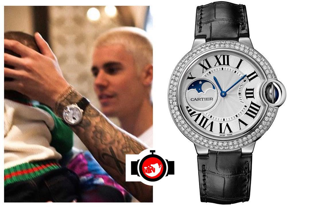 singer Justin Bieber spotted wearing a Cartier WJBB0028
