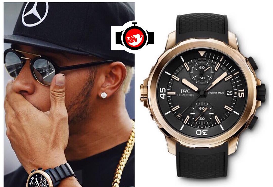 pilot Lewis Hamilton spotted wearing a IWC IW379503