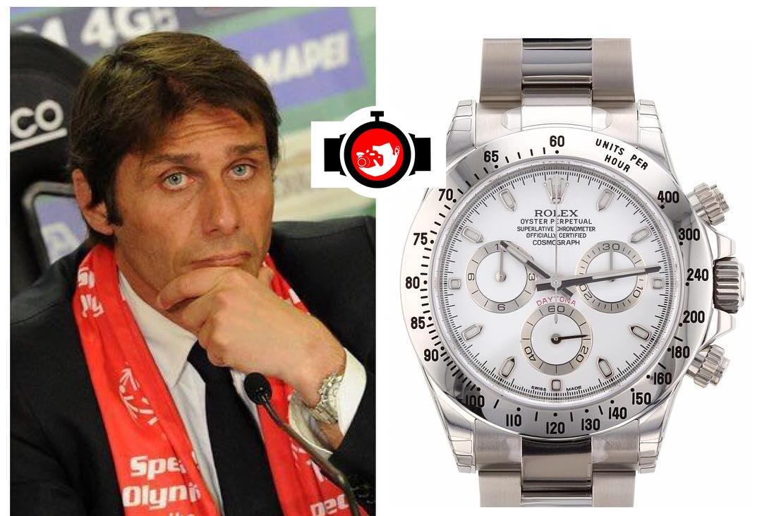 football manager Antonio Conte spotted wearing a Rolex 116520