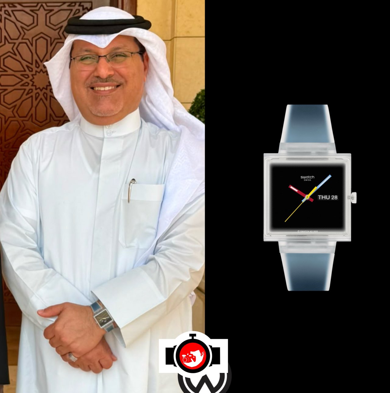 politician Salah Ali Al-Maliki spotted wearing a Swatch SUOW401
