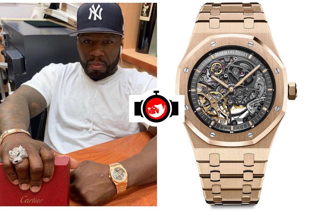 rapper 50 Cent spotted wearing a Audemars Piguet 15407OR