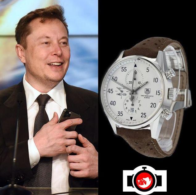 business man Elon Musk spotted wearing a Tag Heuer 