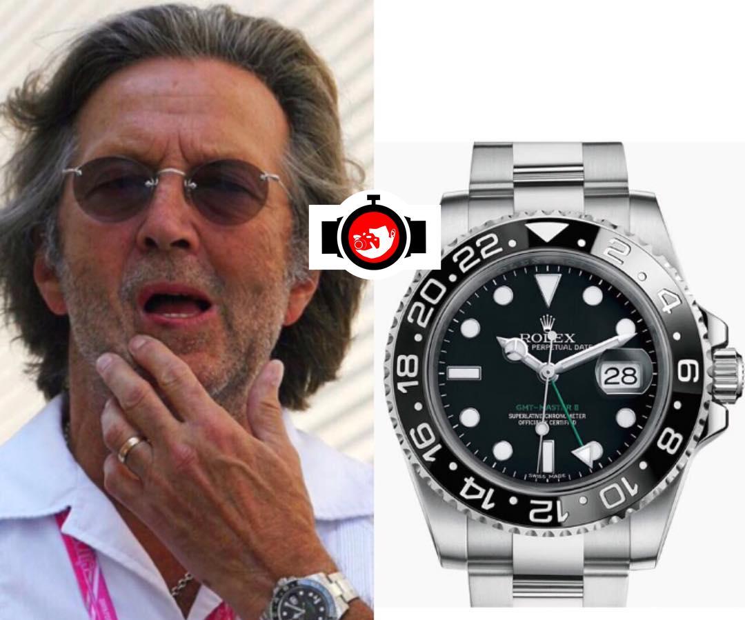 singer Eric Clapton spotted wearing a Rolex 116710