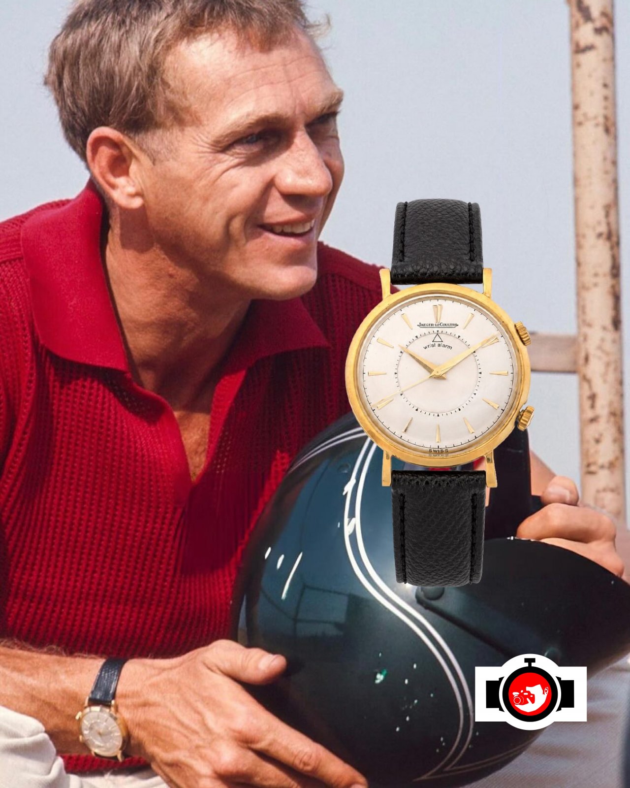 actor Steve McQueen spotted wearing a Jaeger-LeCoultre E857