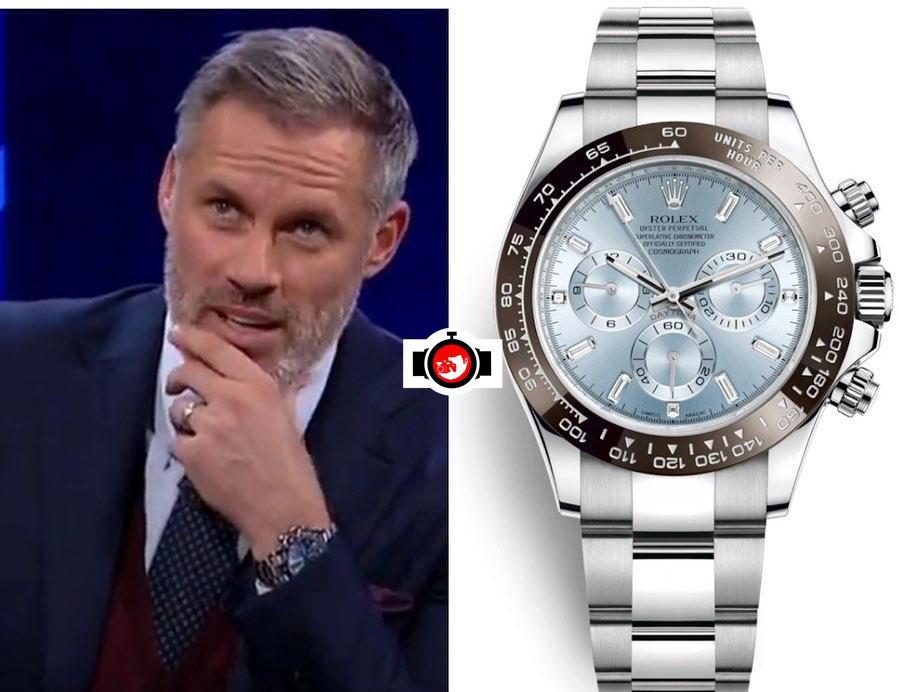 footballer Jamie Carragher spotted wearing a Rolex 116506