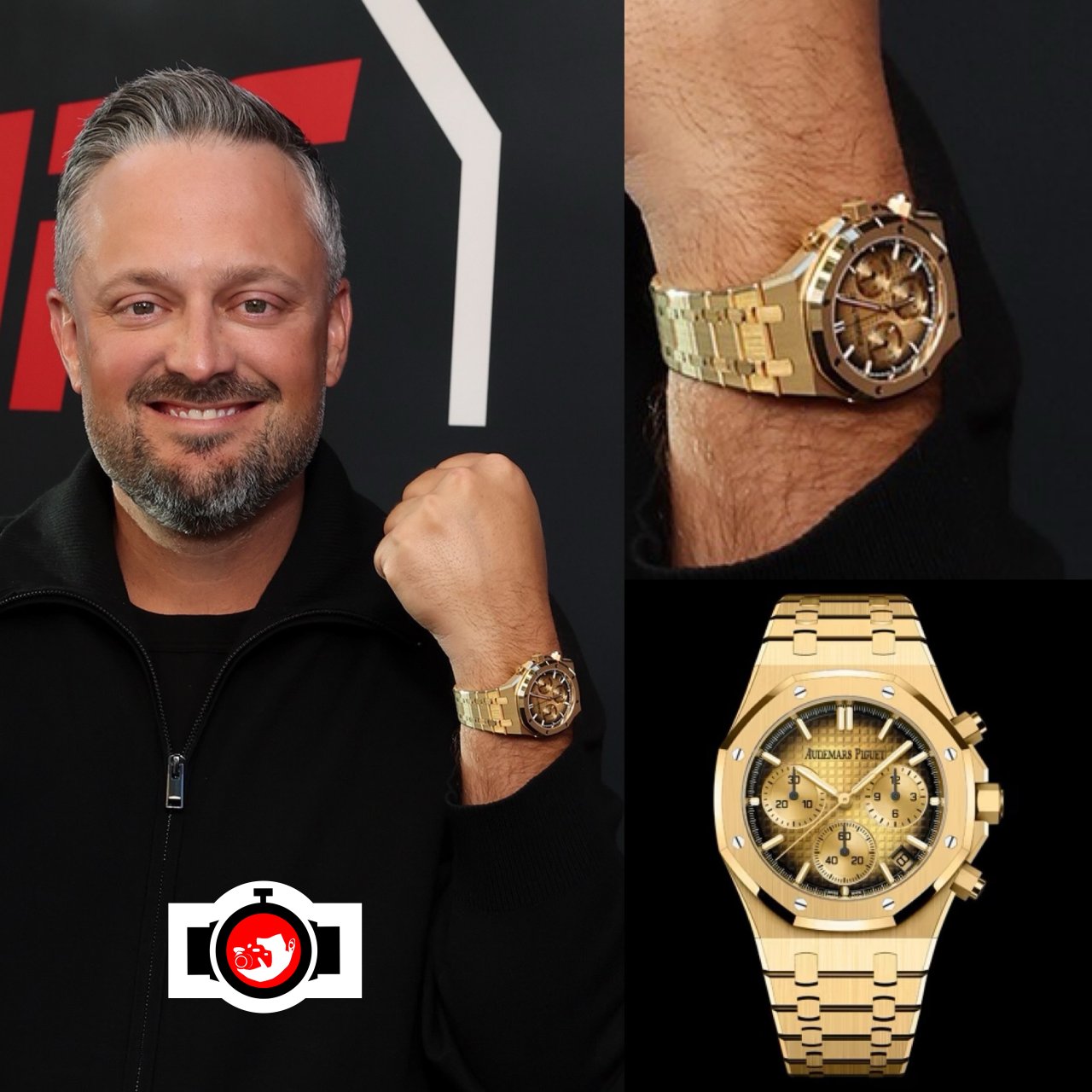 Nate Bargatze Spotted Wearing Audemars Piguet Royal Oak Chronograph in 18k Yellow Gold