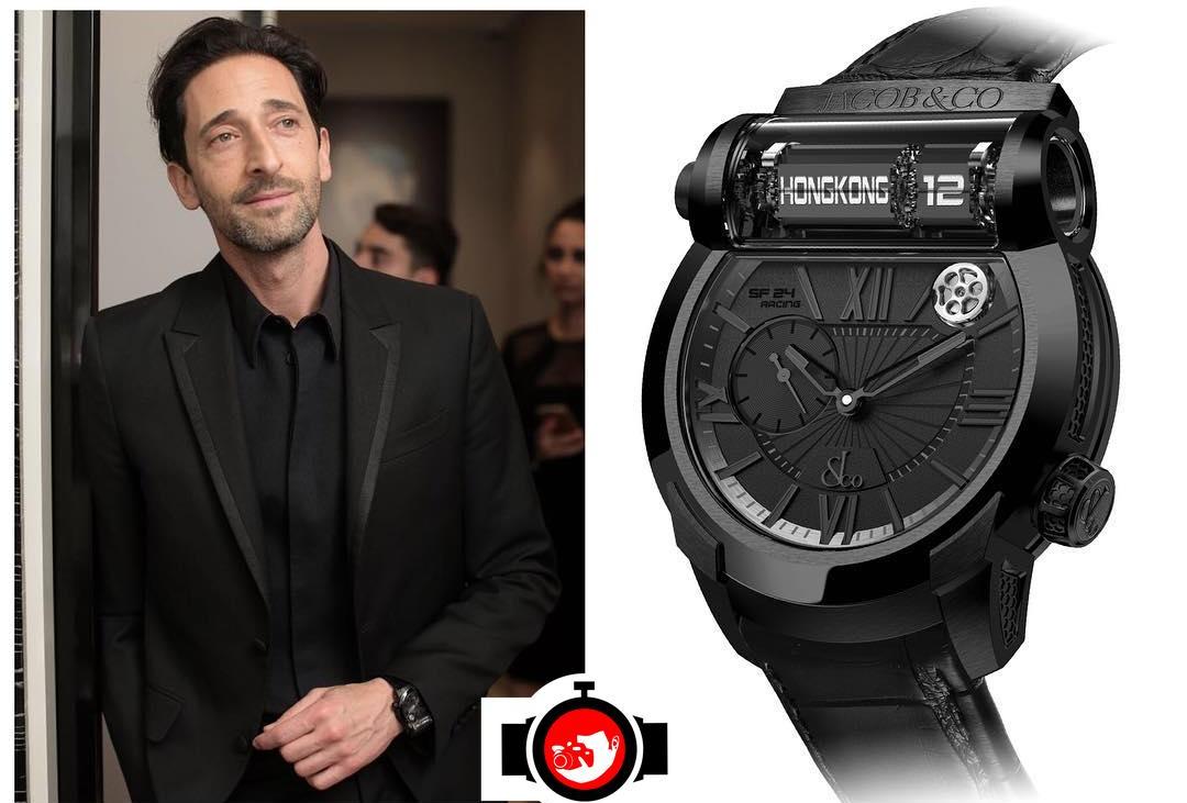 actor Adrien Brody spotted wearing a Jacob & Co 