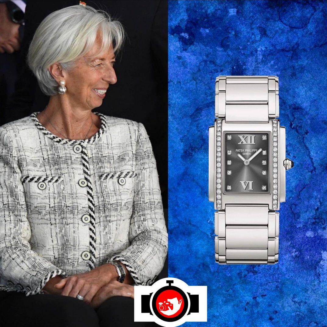 politician Christine Lagarde spotted wearing a Patek Philippe 4910