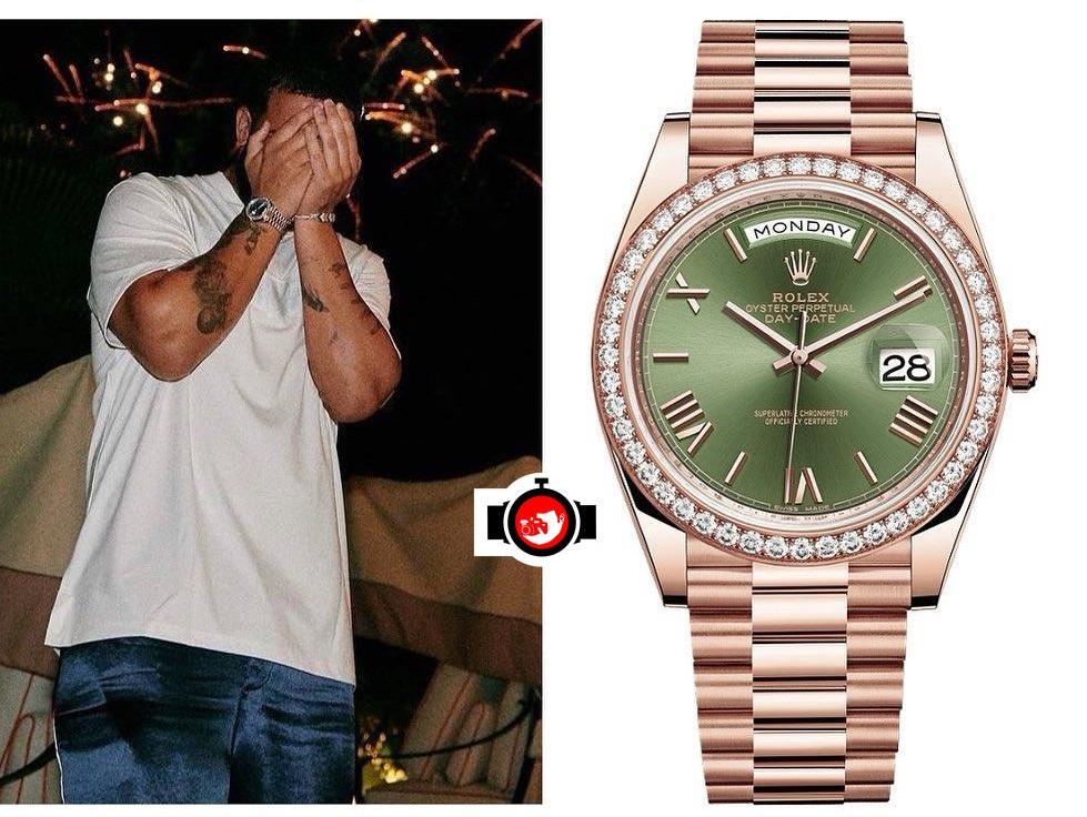 rapper Drake spotted wearing a Rolex 228345RBR