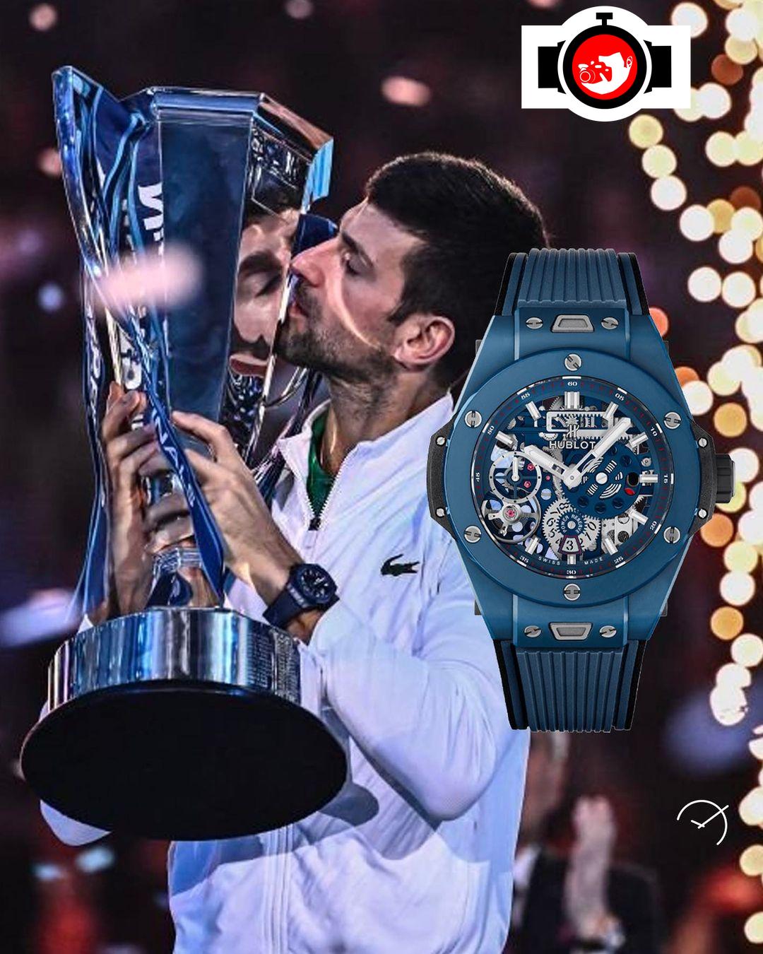 tennis player Novak Djokovic spotted wearing a Hublot 414.EX.5123.RX