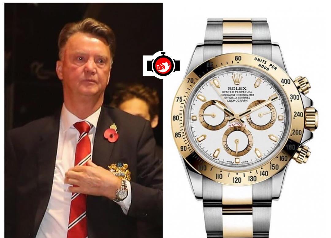 football manager Louis Van Gaal spotted wearing a Rolex 116523