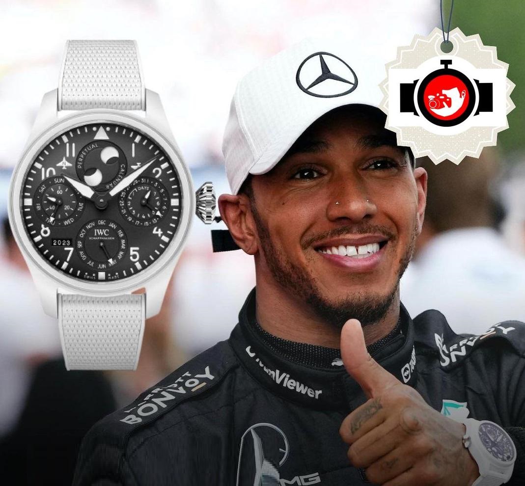 pilot Lewis Hamilton spotted wearing a IWC 