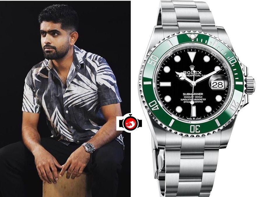 cricketer Babr Azam spotted wearing a Rolex 126610LV