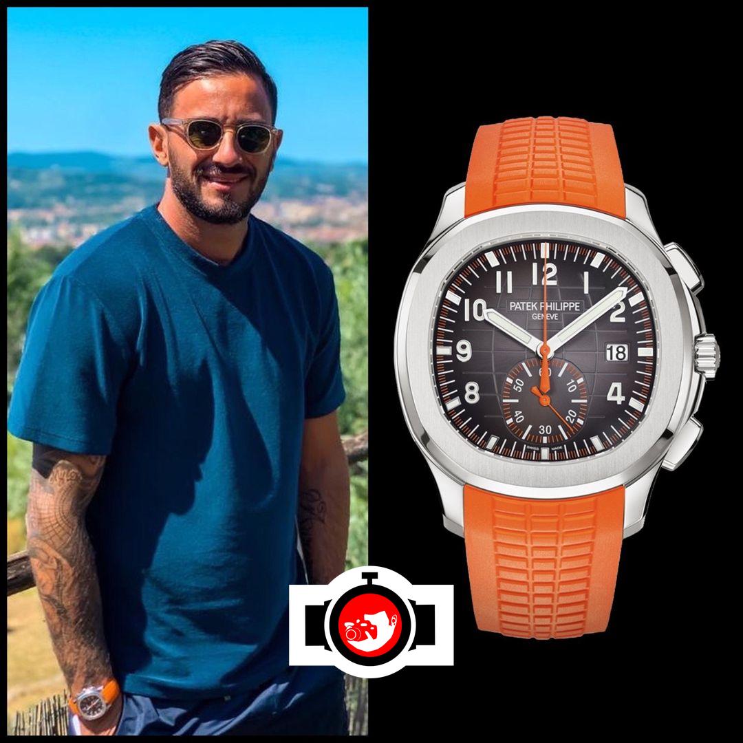 footballer Alberto Aquilani spotted wearing a Patek Philippe 5968A