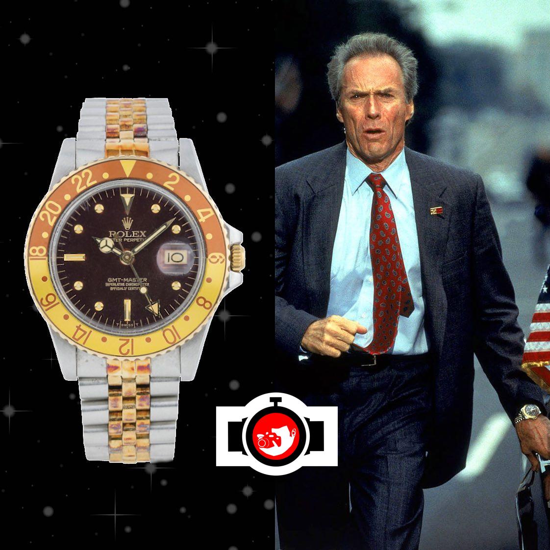 actor Clint Eastwood spotted wearing a Rolex 16753