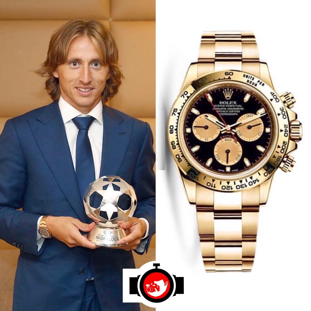 footballer Luka Modric spotted wearing a Rolex 116508