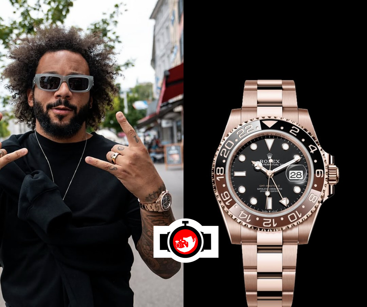footballer Marcelo spotted wearing a Rolex 126755SAXO