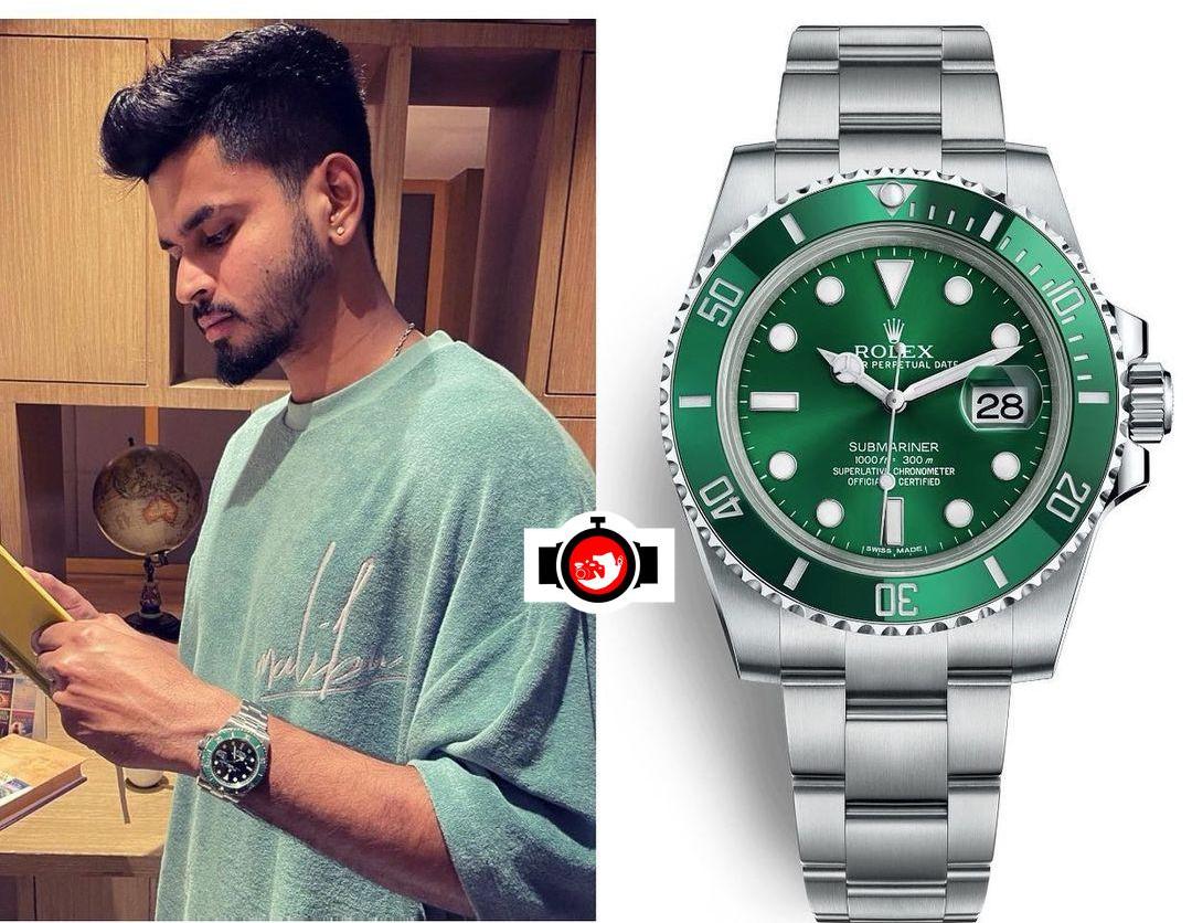 cricketer Shreyas Iyer spotted wearing a Rolex 116610LV
