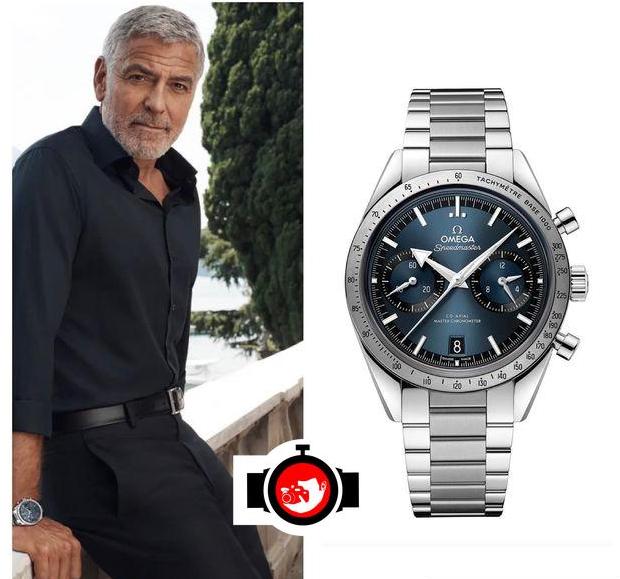 actor George Clooney spotted wearing a Omega 331.12.42.51.03.001