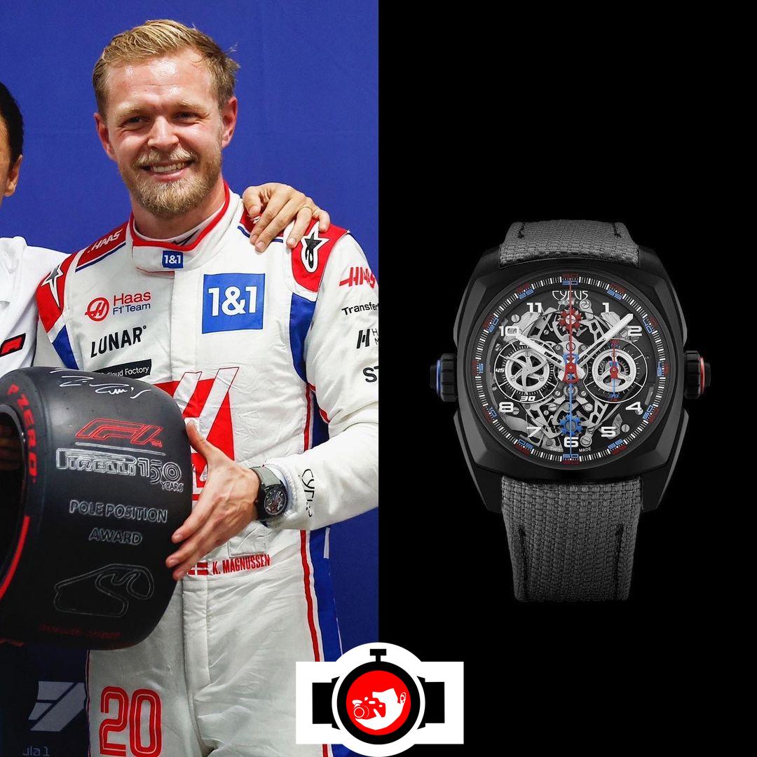 pilot Kevin Magnussen spotted wearing a Cyrus 