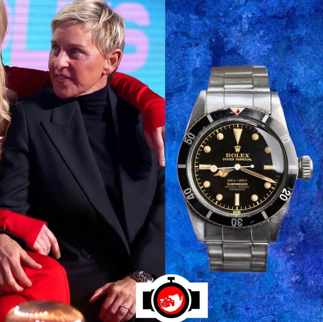 television presenter Ellen spotted wearing a Rolex 6538