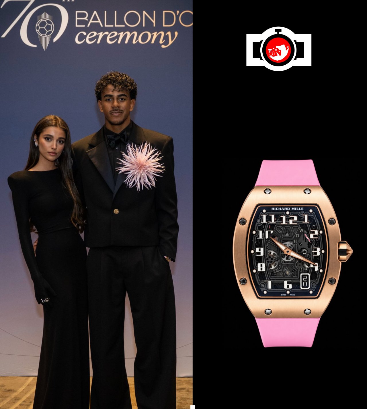 footballer Lamine Yamal spotted wearing a Richard Mille RM 67-01