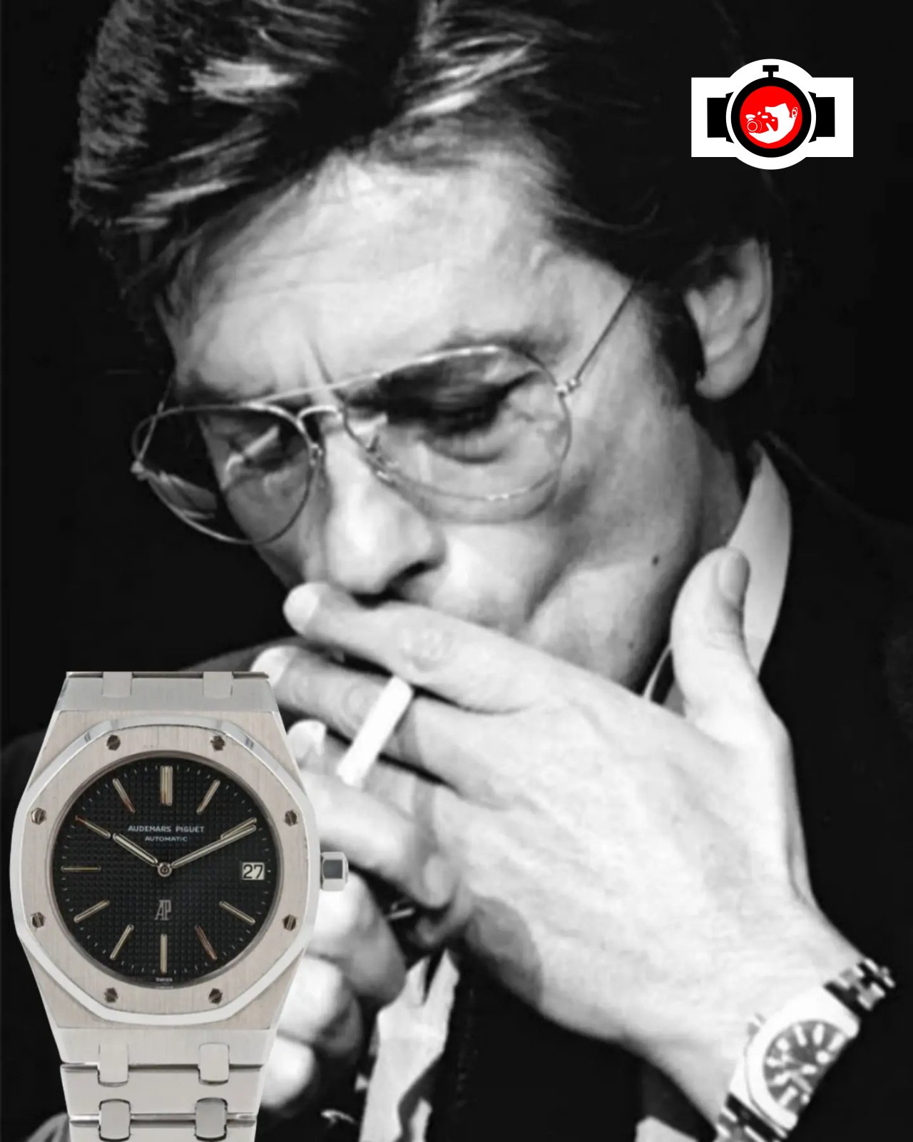 actor Alain Delon spotted wearing a Audemars Piguet 5402ST