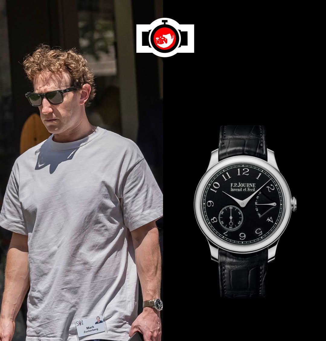 entrepreneur Mark Zuckerberg spotted wearing a F.P. Journe Chronomètre Souverain Platinum