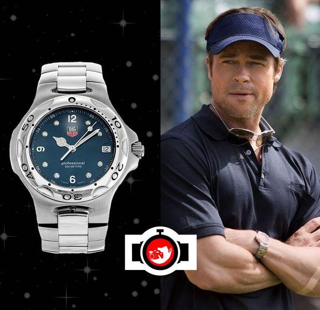 actor Brad Pitt spotted wearing a Tag Heuer WL1113.BA0701