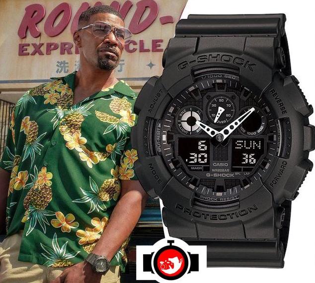 actor Jamie Foxx spotted wearing a Casio GA100-1A1