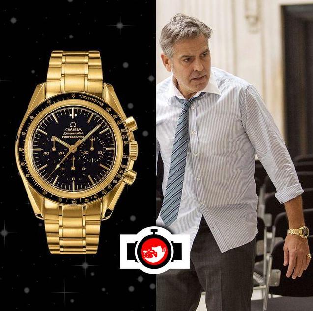 actor George Clooney spotted wearing a Omega 3195.50.00