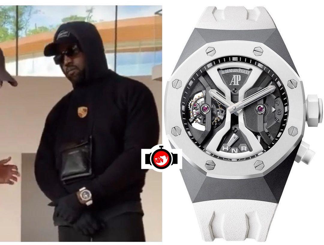 rapper Kanye West spotted wearing a Audemars Piguet 26580IO
