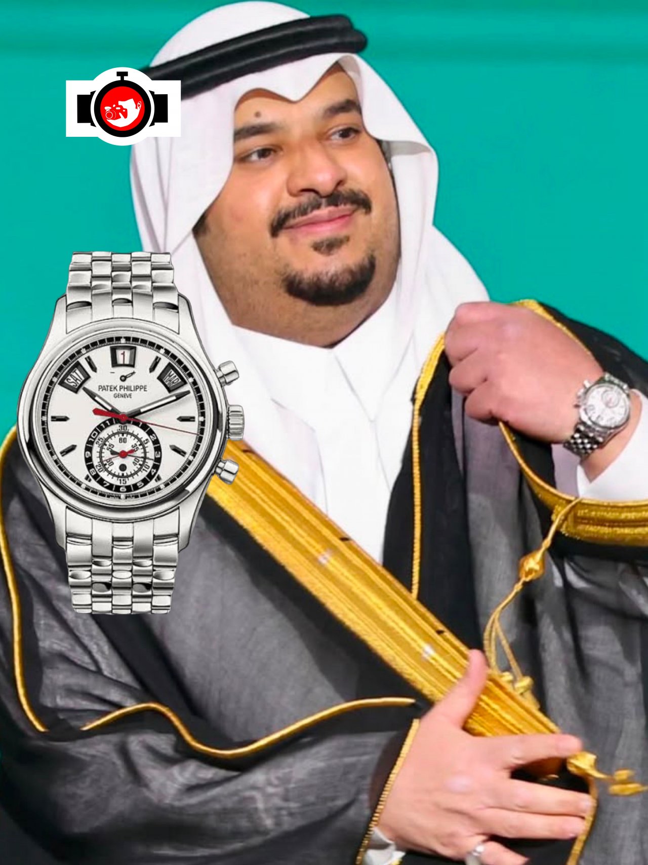 royal Prince Muhammad bin Abdulrahman bin Abdulaziz Al Saud spotted wearing a Patek Philippe 5960/1A-001