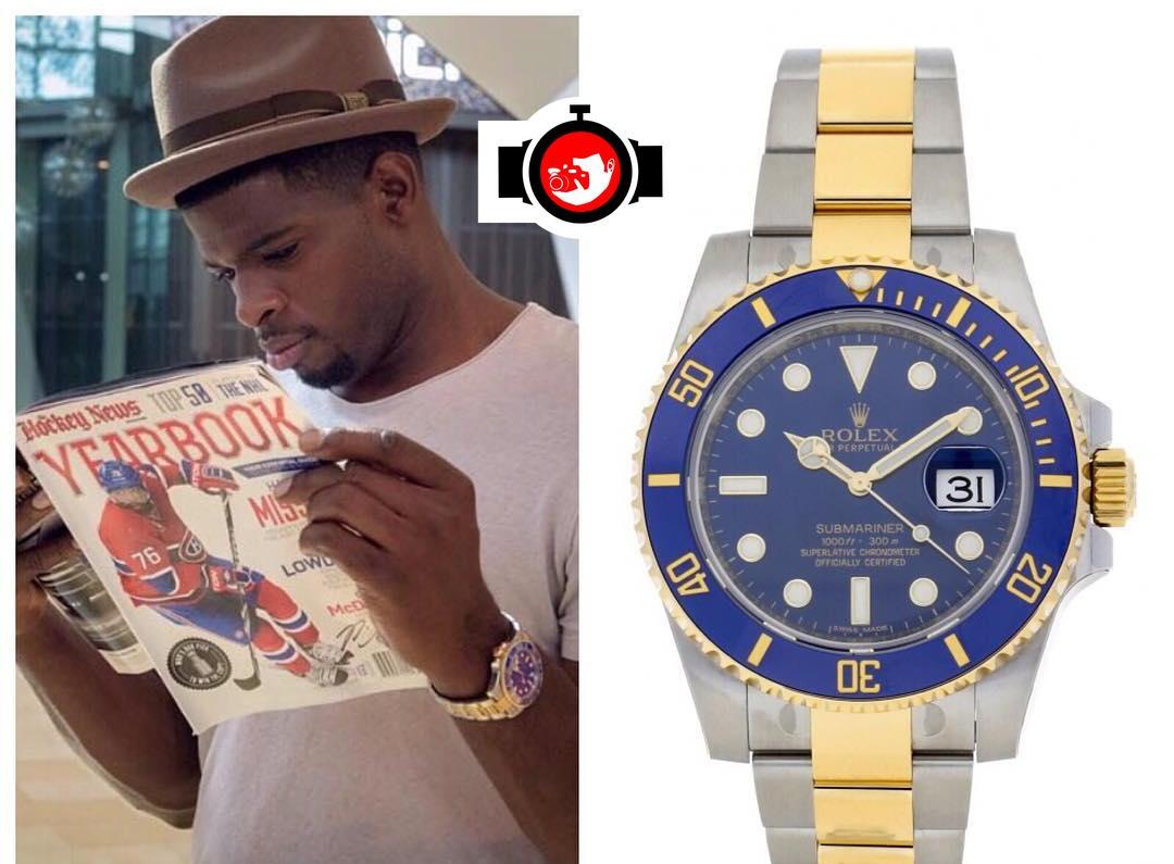 athlete P.K. Subban spotted wearing a Rolex 116613LB