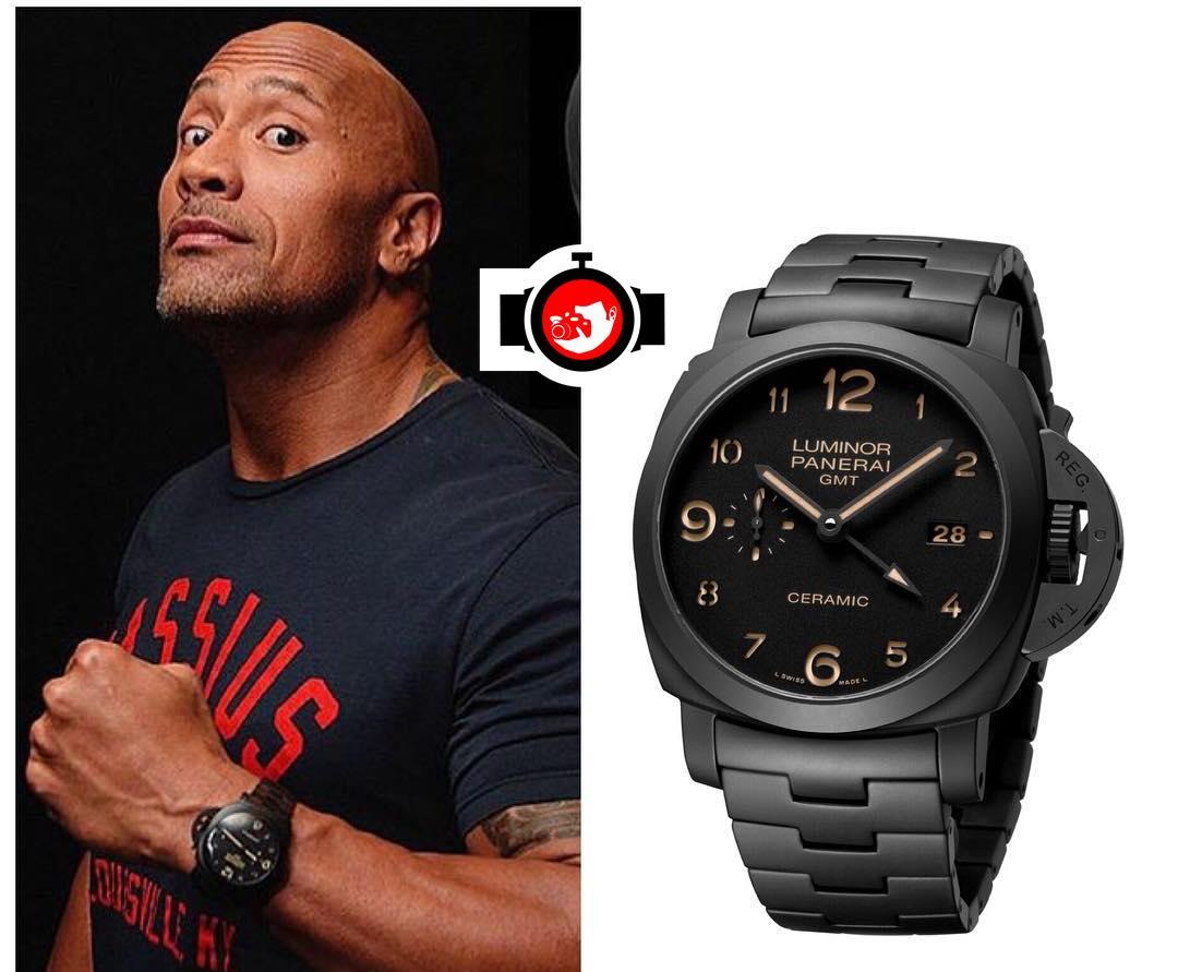actor Dwayne The Rock Johnson spotted wearing a Panerai 