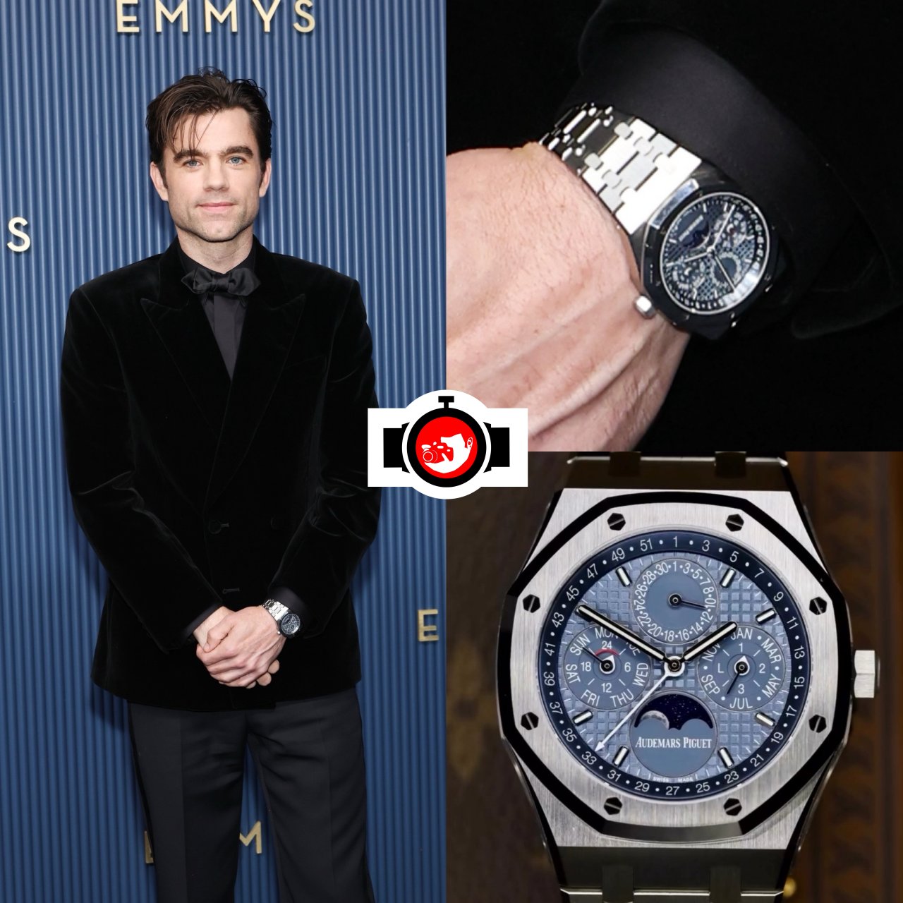 actor Patrick Ball spotted wearing a Audemars Piguet 26674ST.OO.1320ST.01