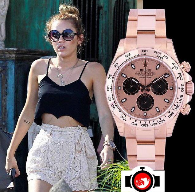 singer Miley Cyrus spotted wearing a Rolex 