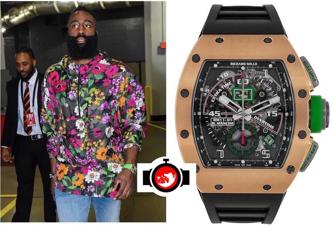 basketball player James Harden spotted wearing a Richard Mille RM11-01
