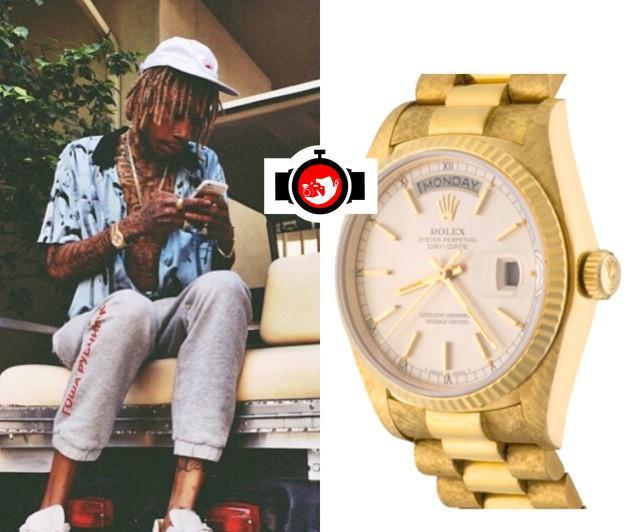 rapper Wiz Khalifa spotted wearing a Rolex 18038