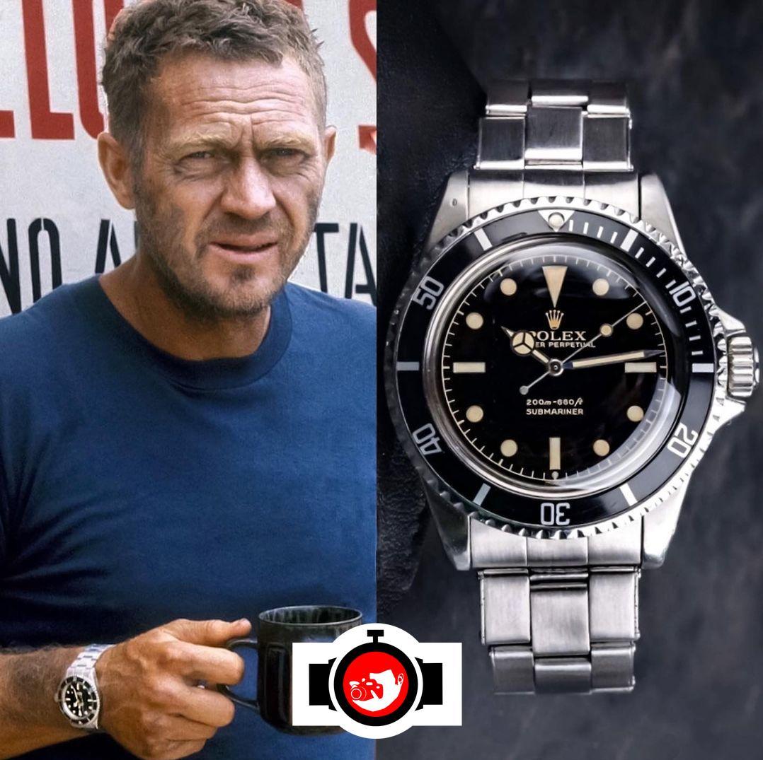 actor Steve McQueen spotted wearing a Rolex 5512