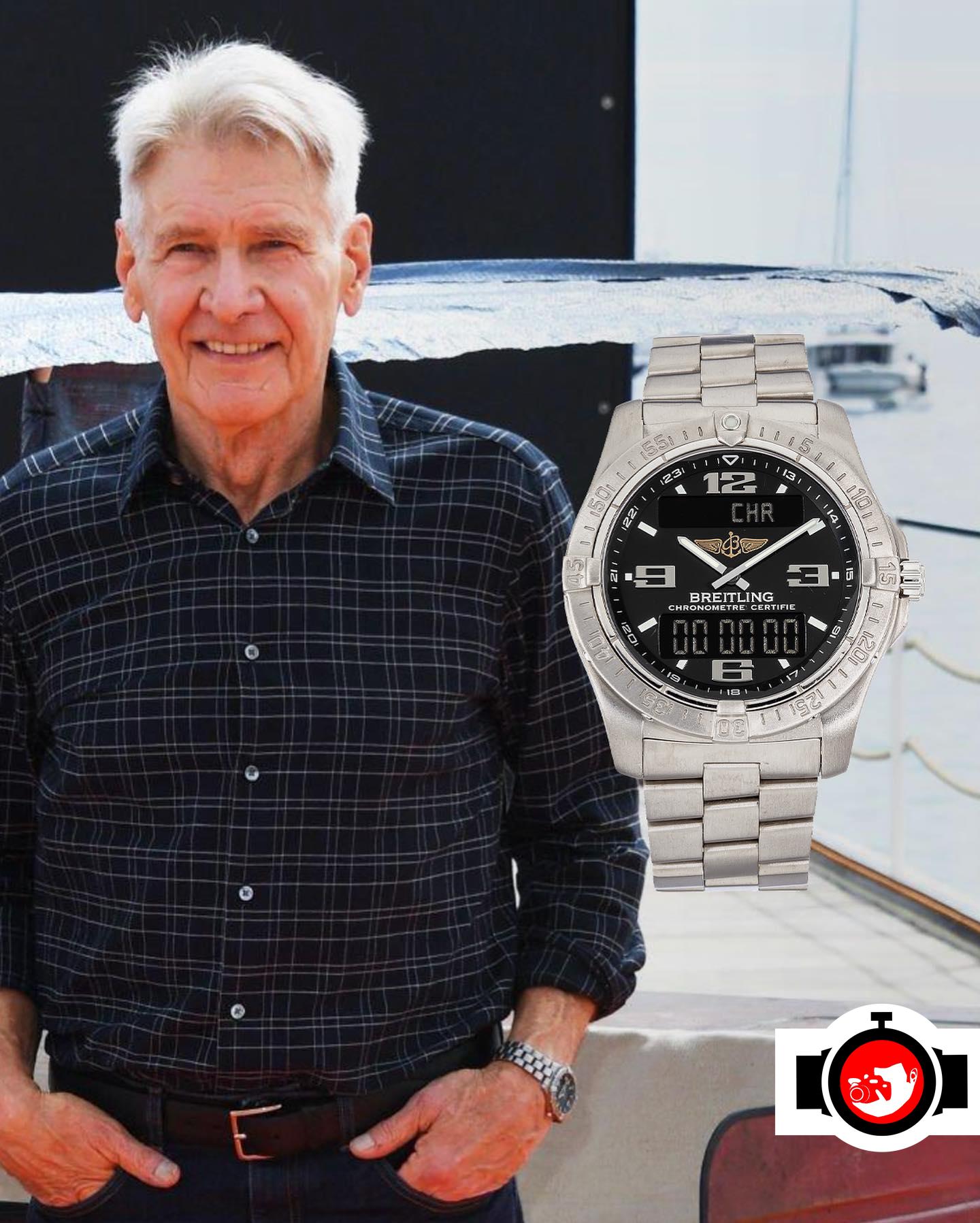 actor Harrison Ford spotted wearing a Breitling 
